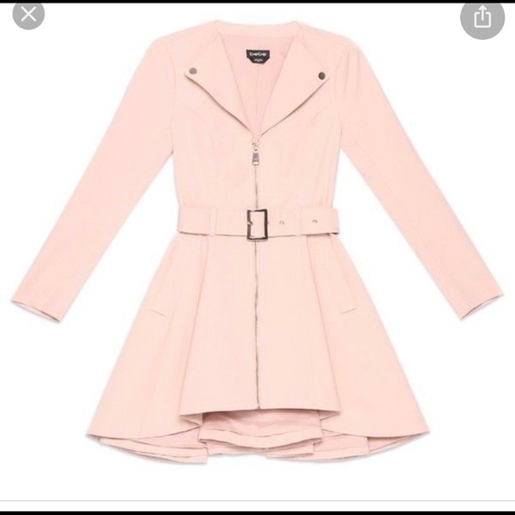 bebe Jackets & Blazers - Bebe Etta Rose Dust high low fit and flare trench